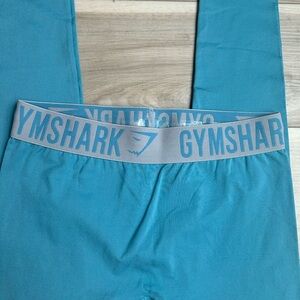 Gymshark Teal Leggings with Gray Waistband